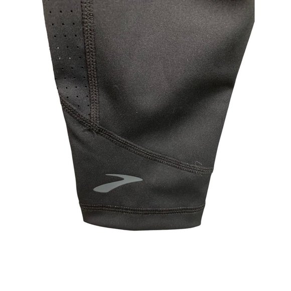XS Brooks Women's New Black 1/2 Crop Tight High Waist Compression Leggings - Picture 7 of 13
